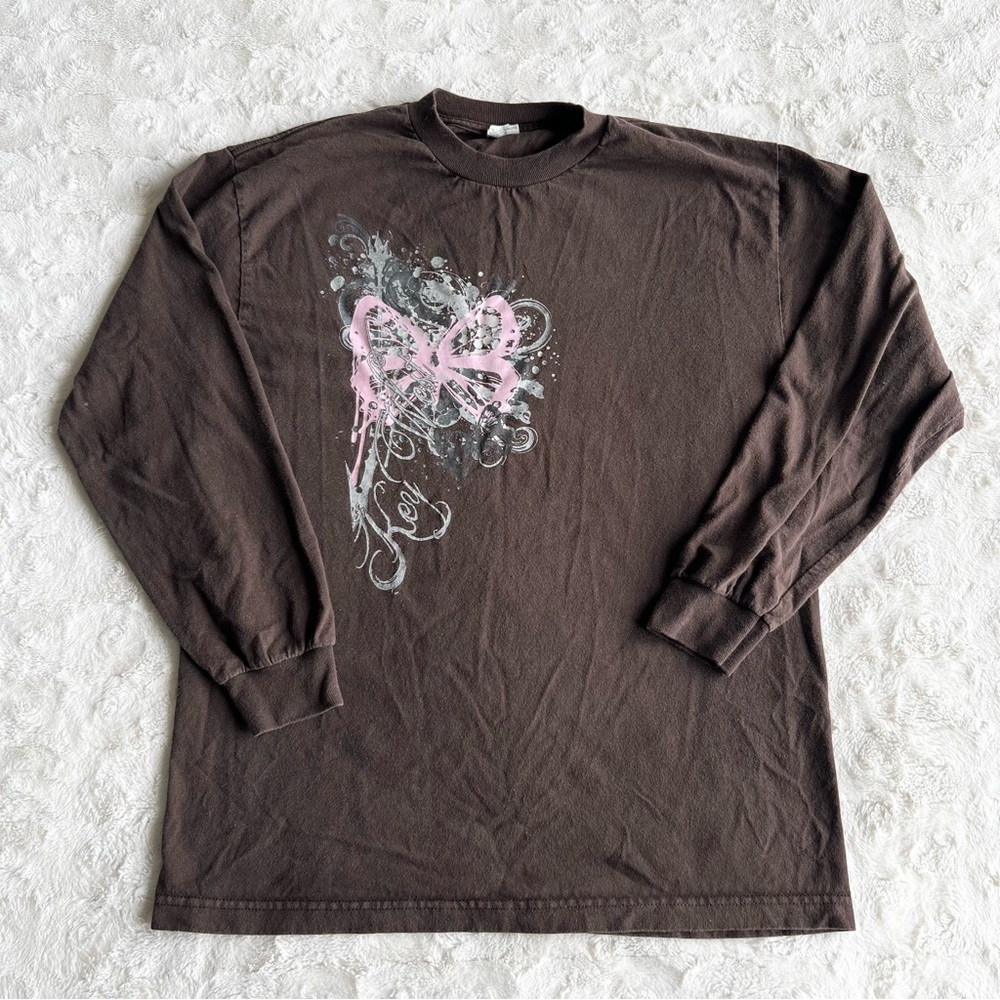Vintage Key West Florida Shirt Tee Womens Large Brown Y2K Butterfly Script Beach